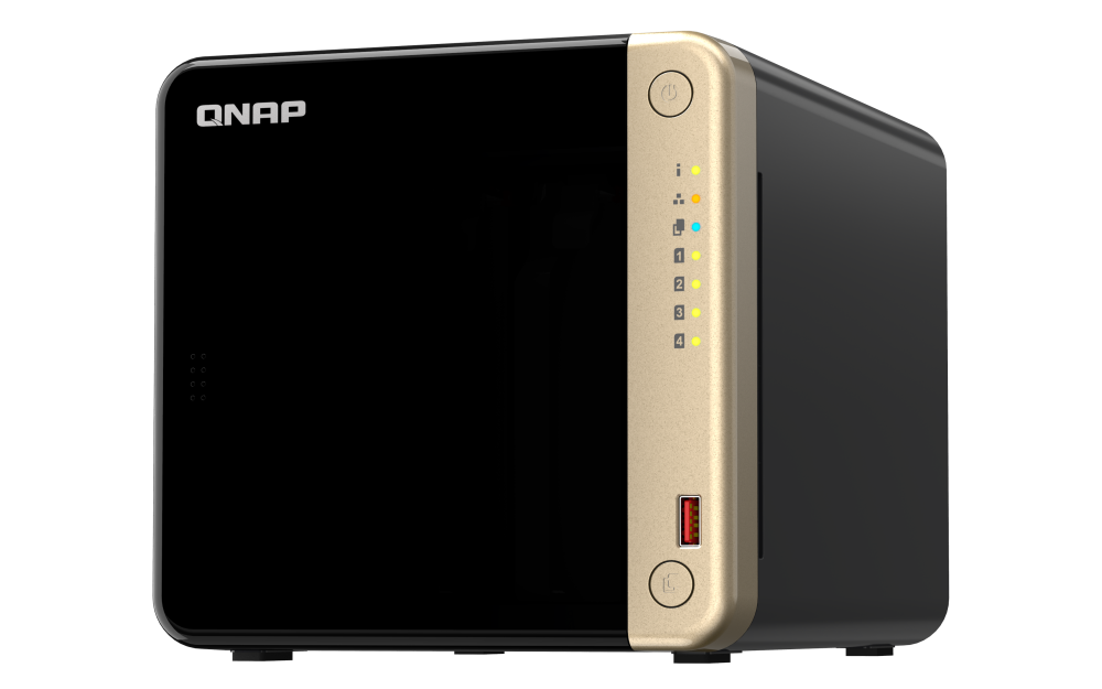 TS-464-8G - NAS QNAP TS-464 desktop NAS, Intel Celeron N5105/N5095 quad-core, 8 GB onboard not expandable, 4 x 3.5"/2.5" SATA 6Gb/s drive bays, 2 x M.2 2280 PCIe Gen 3 x1 slots, 2 x 2.5GbE