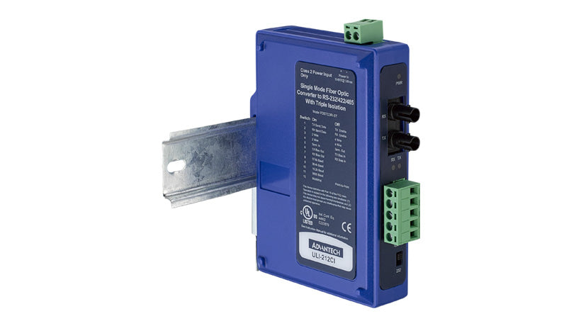 BB-FOSTCDRI-ST - Premium DIN Rail Serial to Single-mode Fiber Optic Converter, ST Connectors