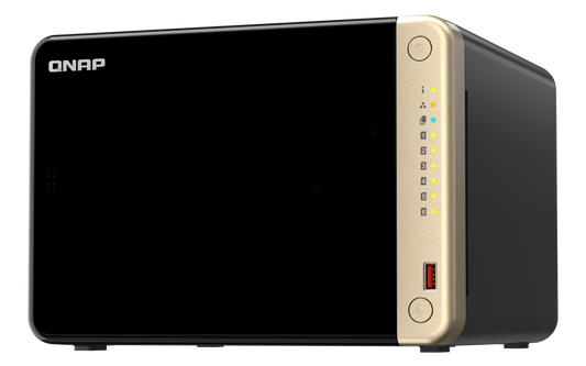 TS-664-8G-24TB - NAS QNAP TS-664-8G - 6 x Vani totali  4 GB Capacit   memoria Flash -  Intel  Celeron , N5095  - 8 GB RAM - DDR4 SDRAM Tower - Serial ATA/600 Controllore - 2 x RJ-45 - 2.5 Gigabit Ethernet  QTS - Installati 6 HD da 4TB