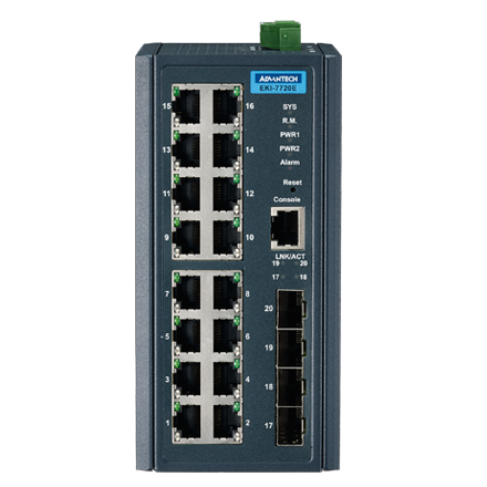 EKI-7720E-4FI-AE - 16FE+4SFP Port Managed Ethernet Switch Wide Temp