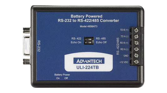 BB-485BAT3 - Convertitore da RS-232 (DB9 F) a RS-422/485 (Terminal Block) - 3 Tipi di alimentazione : batteria, alimentatore o port powered