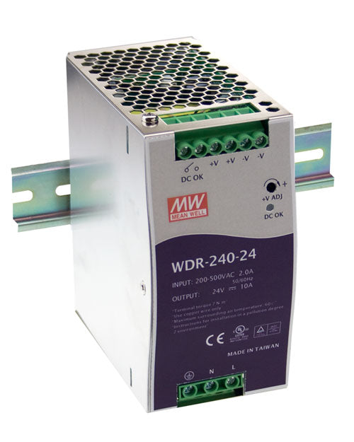 BB-WDR-240-24 - PS, DIN, WIDE VOLTAGE INPUT, 240W, 24V